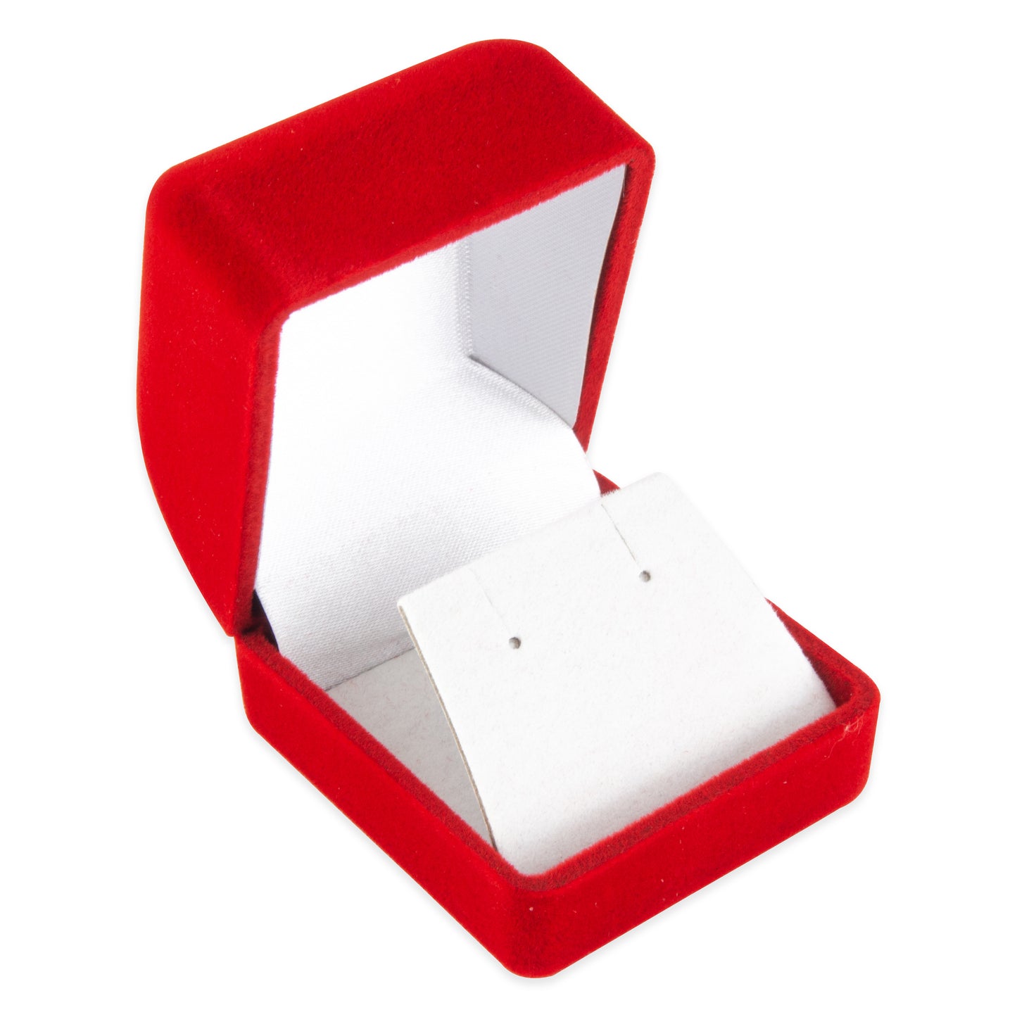 Soft Flocked Red Velour Earring Gift Box