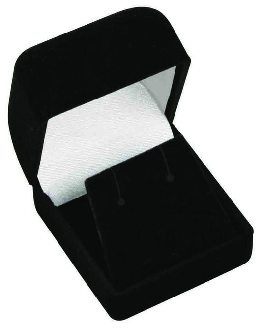 Soft Flocked Black Velour Large Earring Gift Box