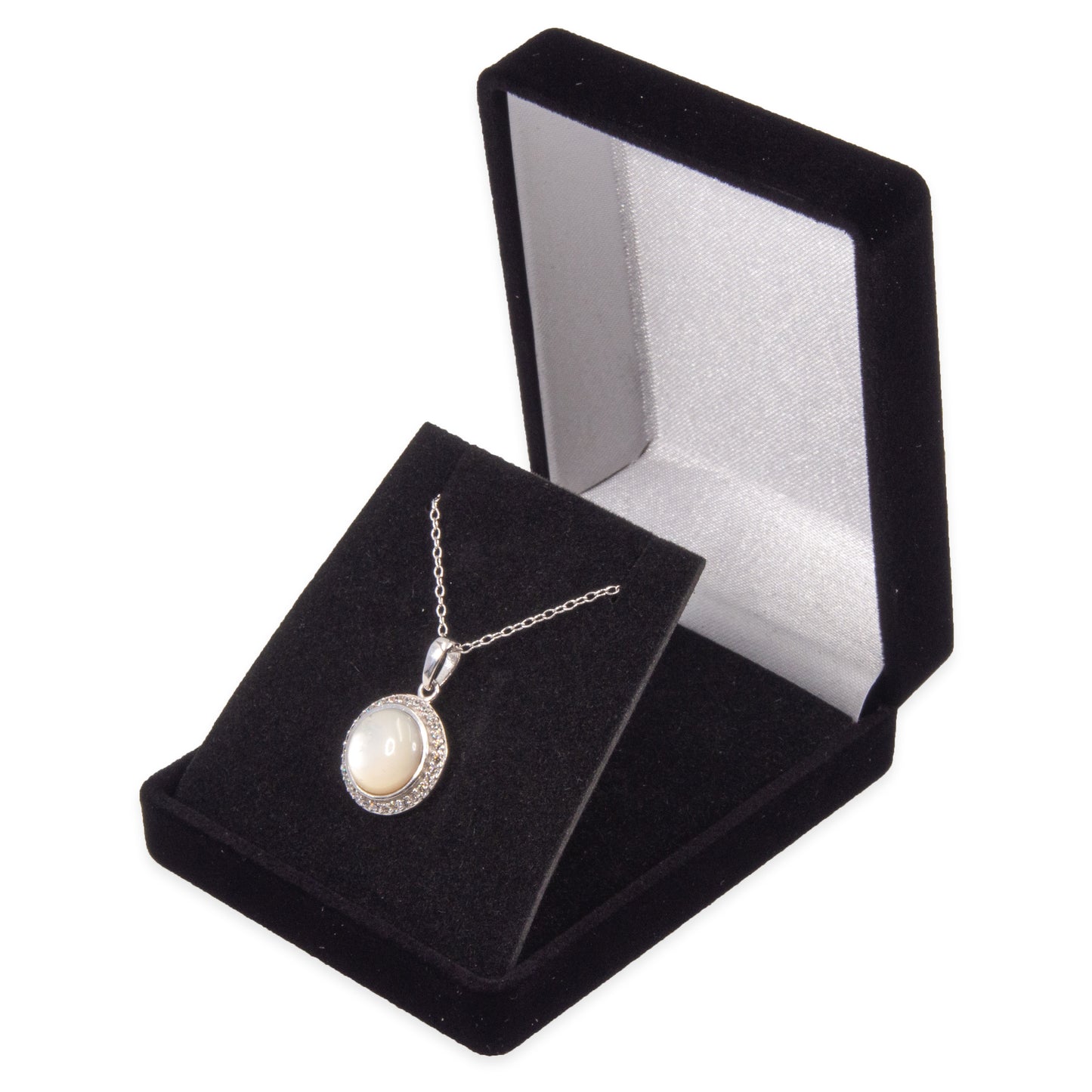 Soft Flocked Black Velour Pendant/Earring Gift Box