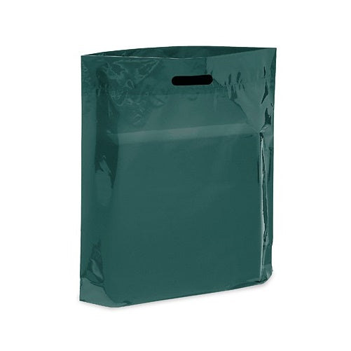 20 x 20 x 5 inch Patch handle bag in the color of dark green