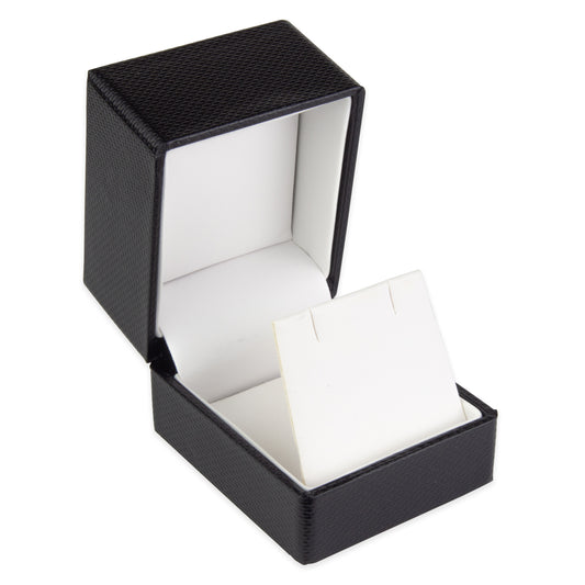 Exquisite Textured Black Earring Gift Box with Pre-tied Ribbon