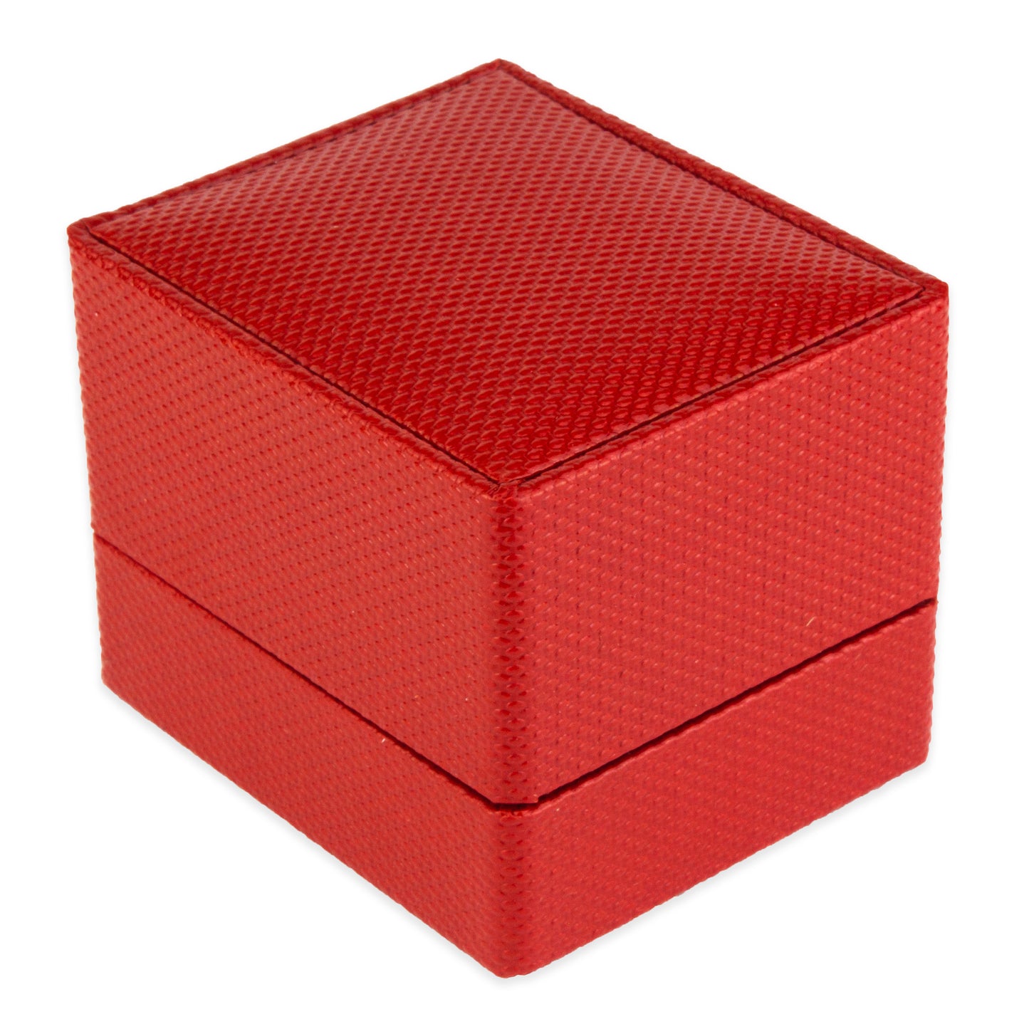 Exquisite Textured Red Earring Gift Box with Pre-tied Ribbon