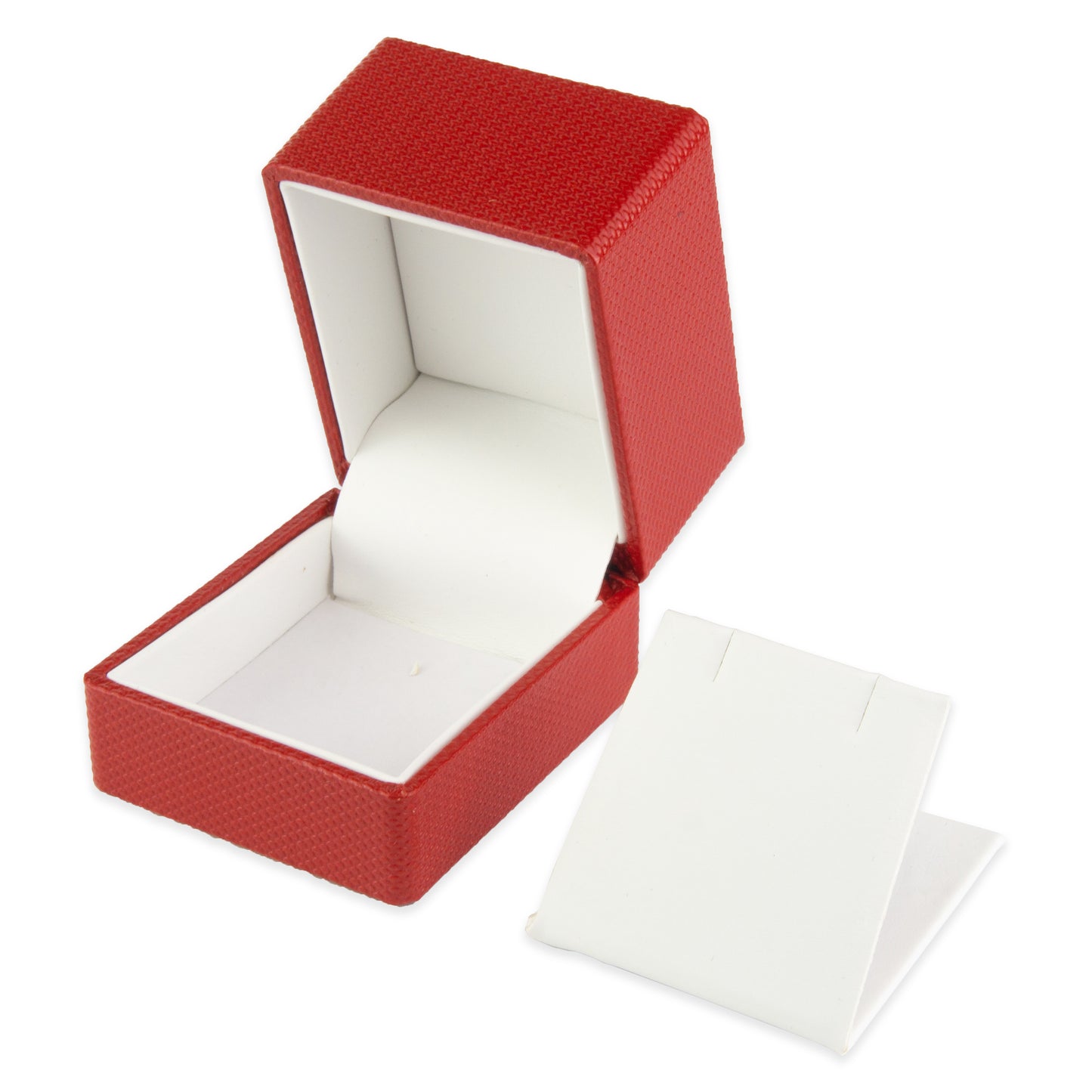 Exquisite Textured Red Earring Gift Box with Pre-tied Ribbon