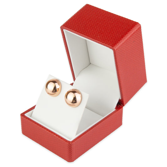 Exquisite Textured Red Earring Gift Box with Pre-tied Ribbon