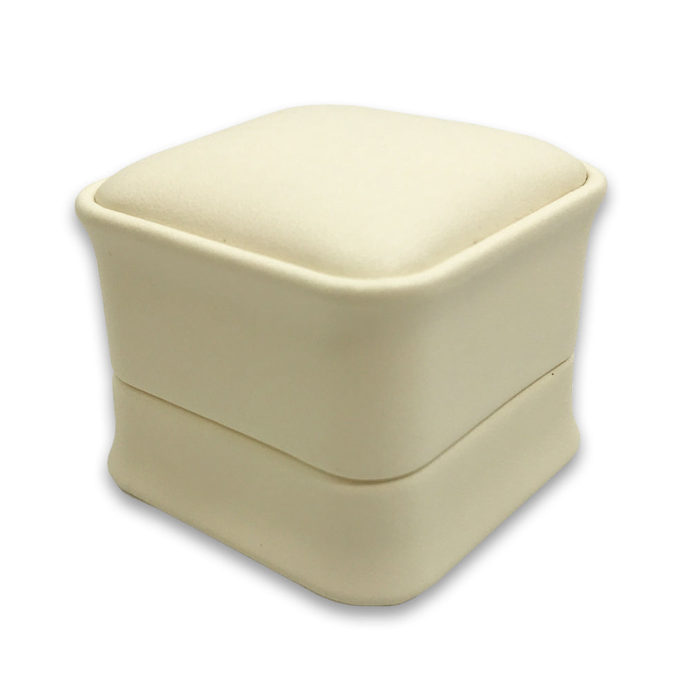 Deluxe Cream Soft Touch Faux Leather Jewelry Box