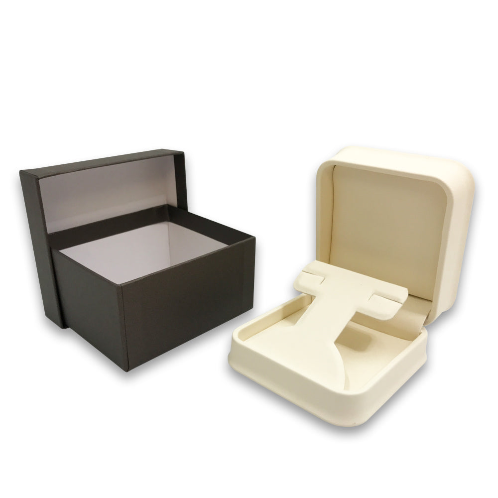 Deluxe Cream Soft Touch Faux Leather Jewelry Box