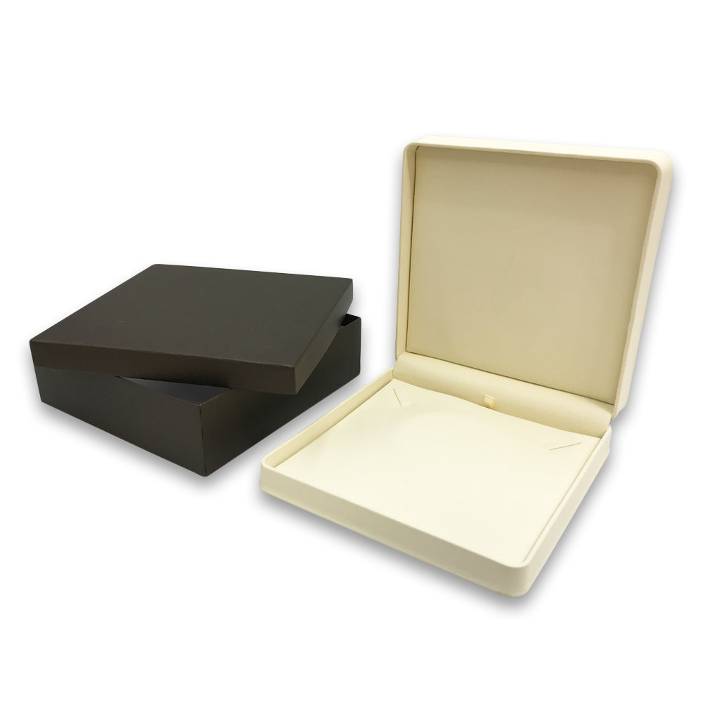 Deluxe Cream Soft Touch Faux Leather Jewelry Box