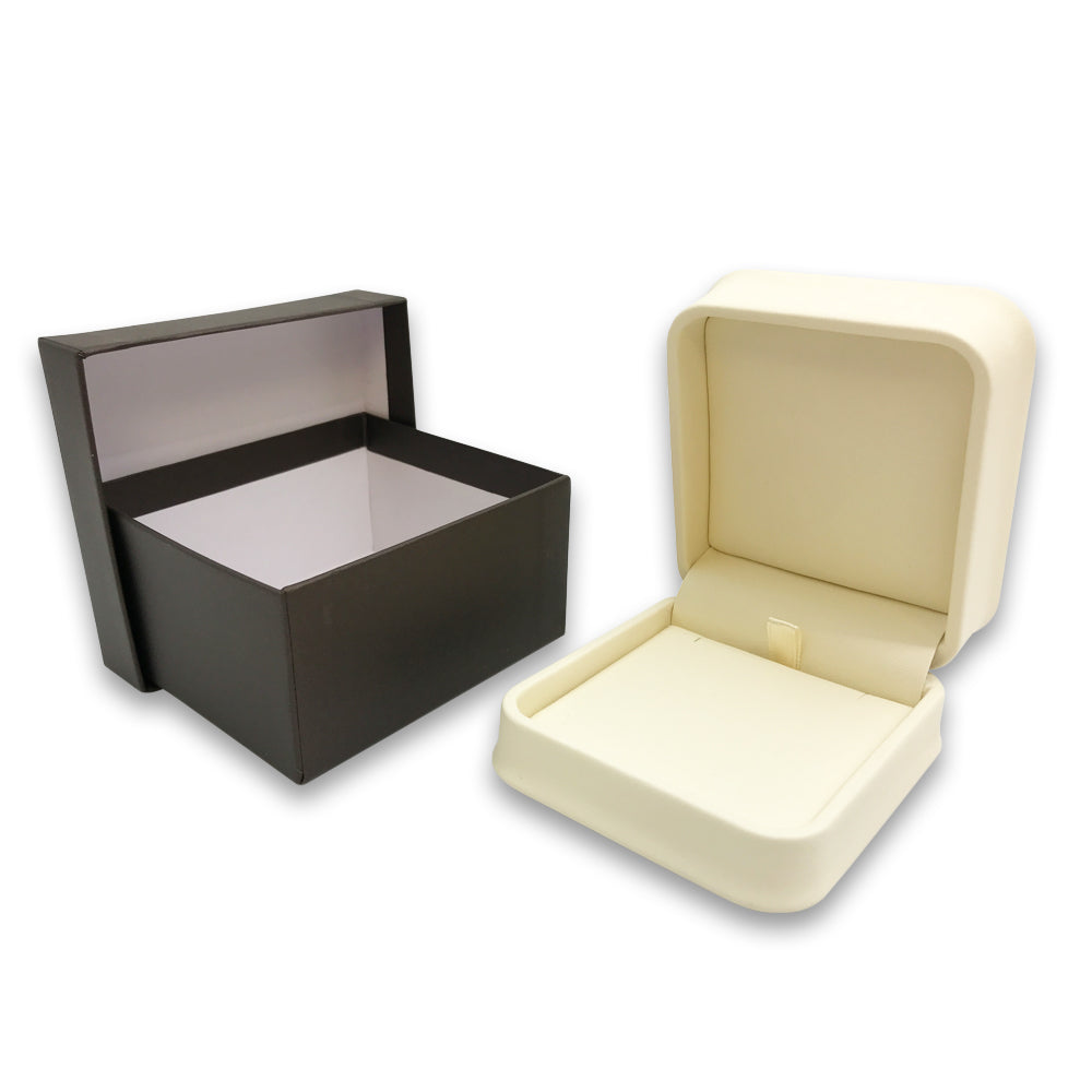 Deluxe Cream Soft Touch Faux Leather Jewelry Box