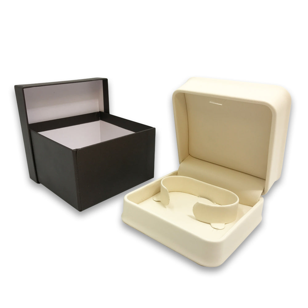 Deluxe Cream Soft Touch Faux Leather Jewelry Box