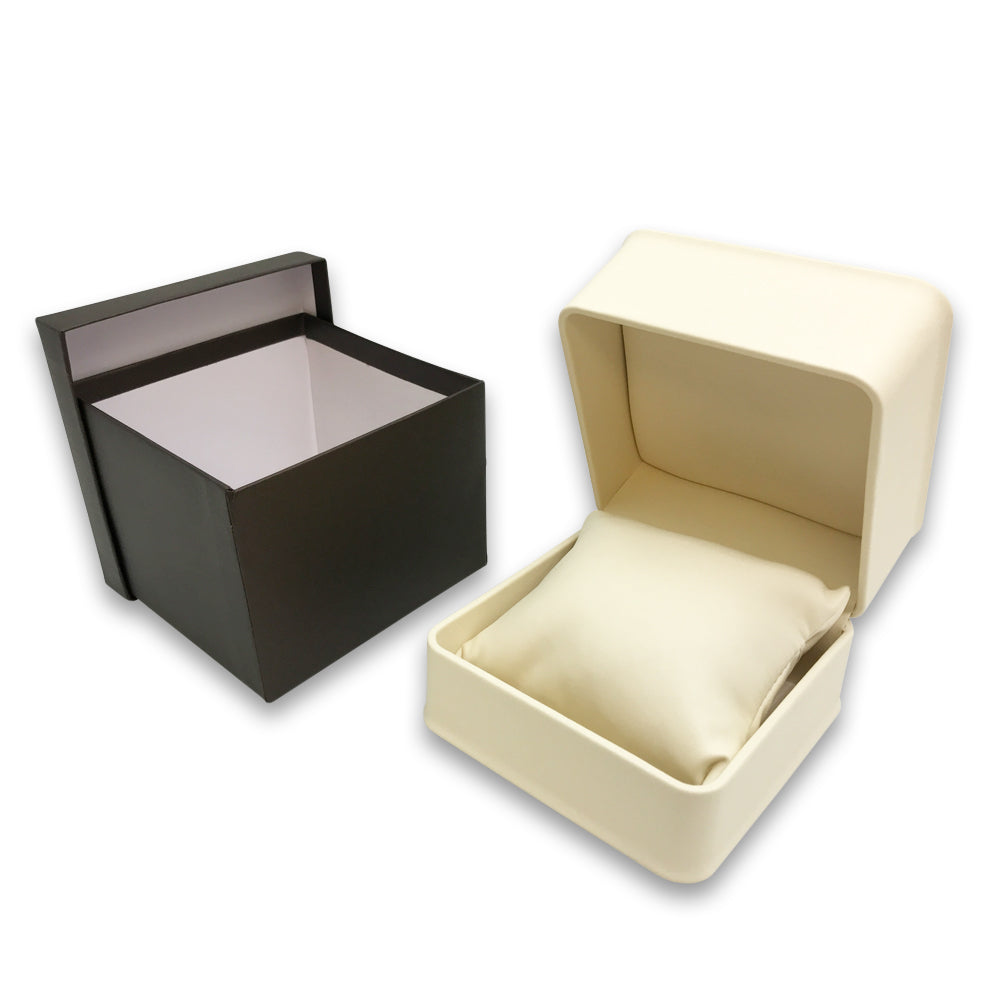 Deluxe Cream Soft Touch Faux Leather Jewelry Box