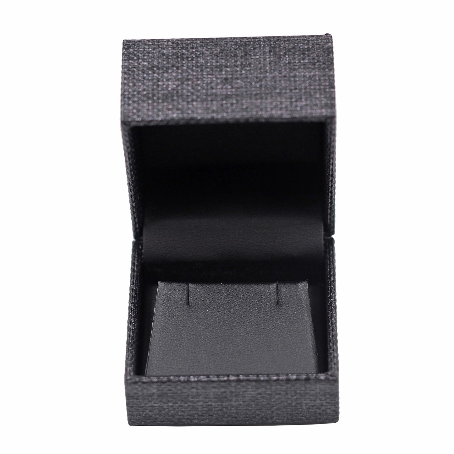 Premium Mesh Grey Jewelry Boxes with Padded Black Faux Leather Inset Tops