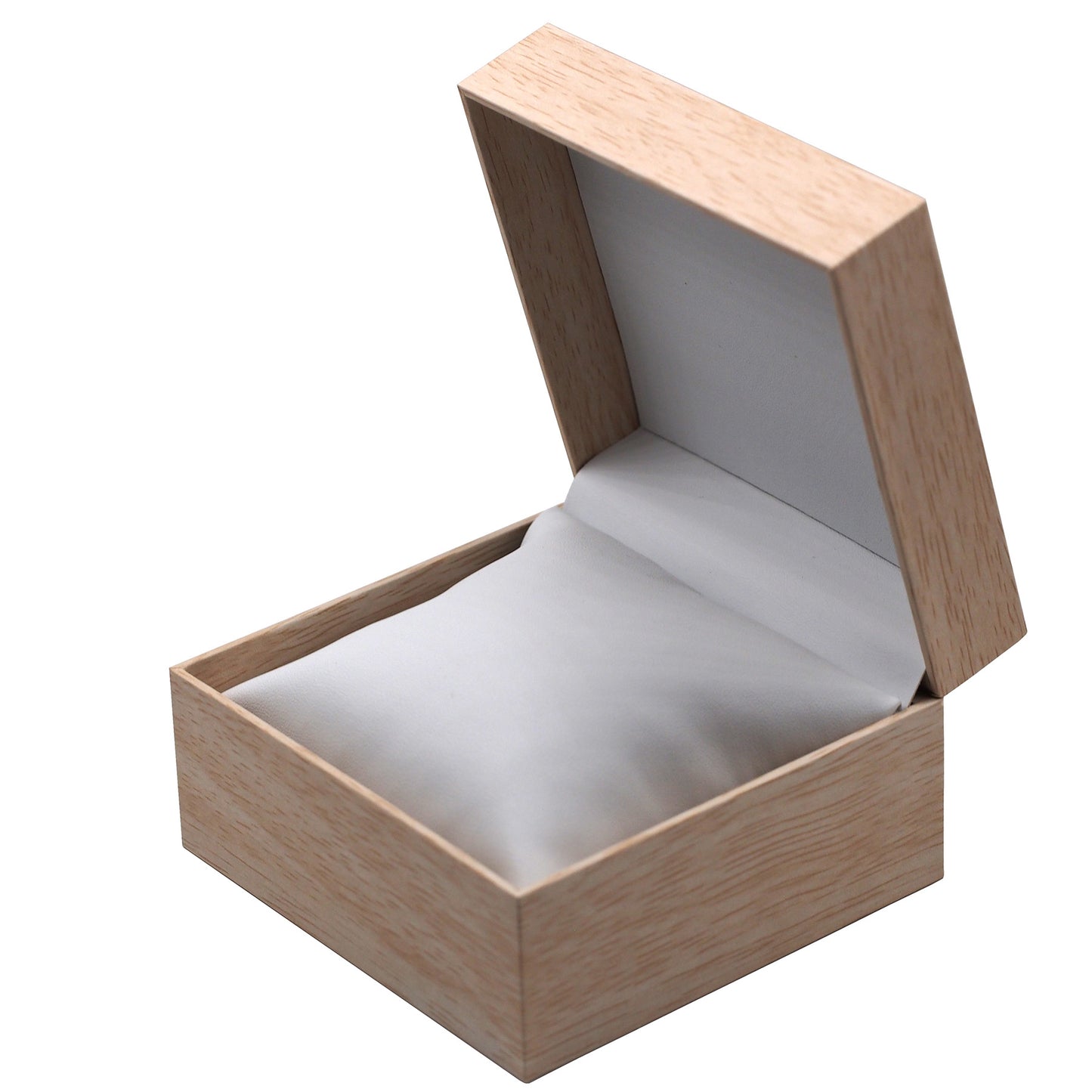 Elegant Wood Pattern Box with Burlap Inset Top