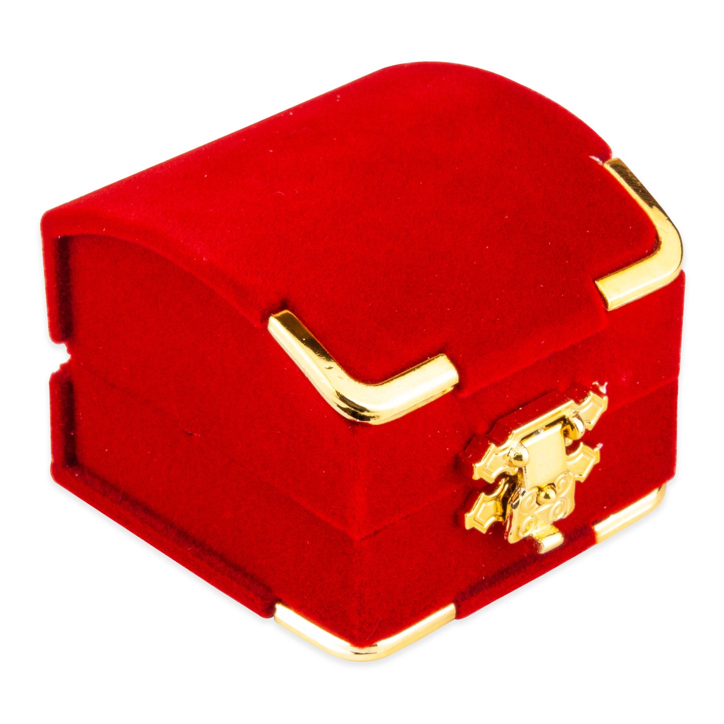 Red Earring Flocked Velvet Clasped Box
