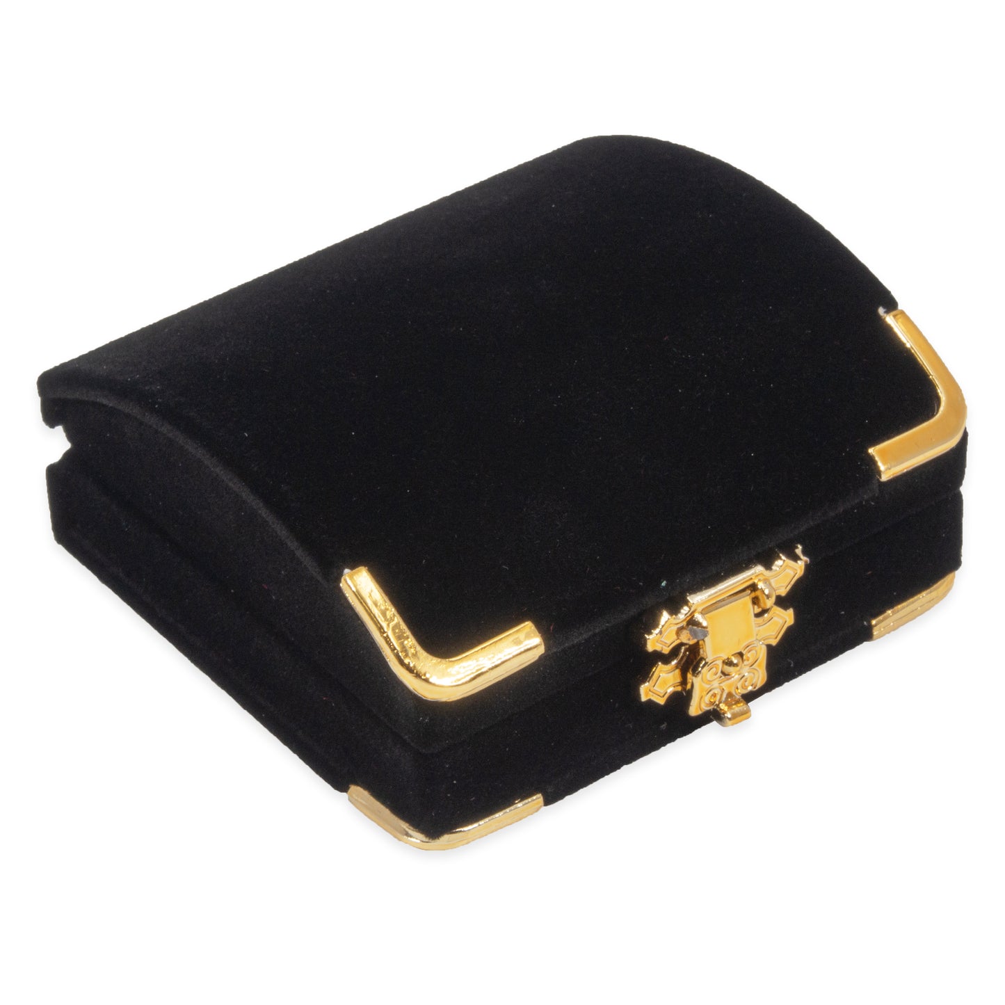 Black Pendant Flocked Velvet Clasped Box