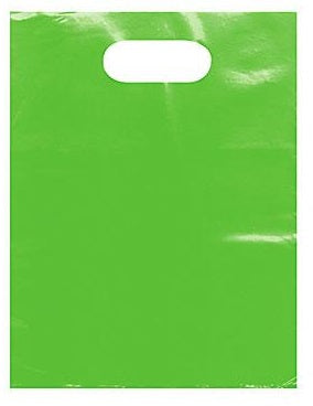 20 x 20 x 5 inch Patch handle bag in the color of lime green