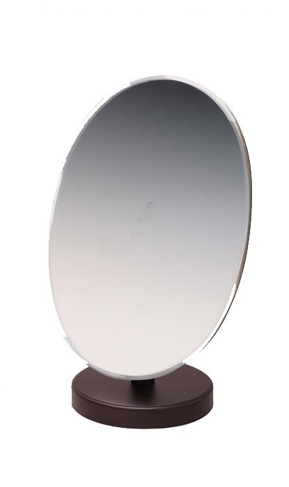 Dark Walnut Faux Wooden Oval Glass Mirror