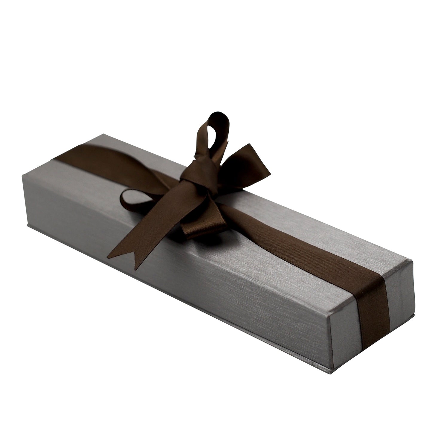 Steel Grey Elegant Ribbon Box with Grey Insert