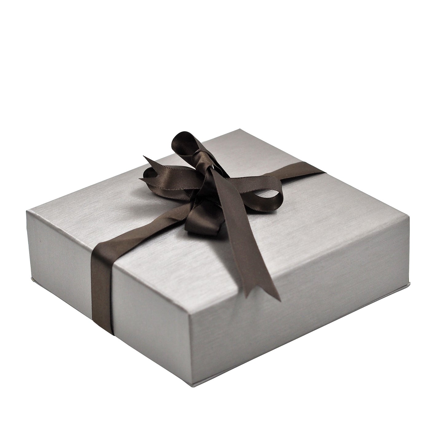 Steel Grey Elegant Ribbon Box with Grey Insert