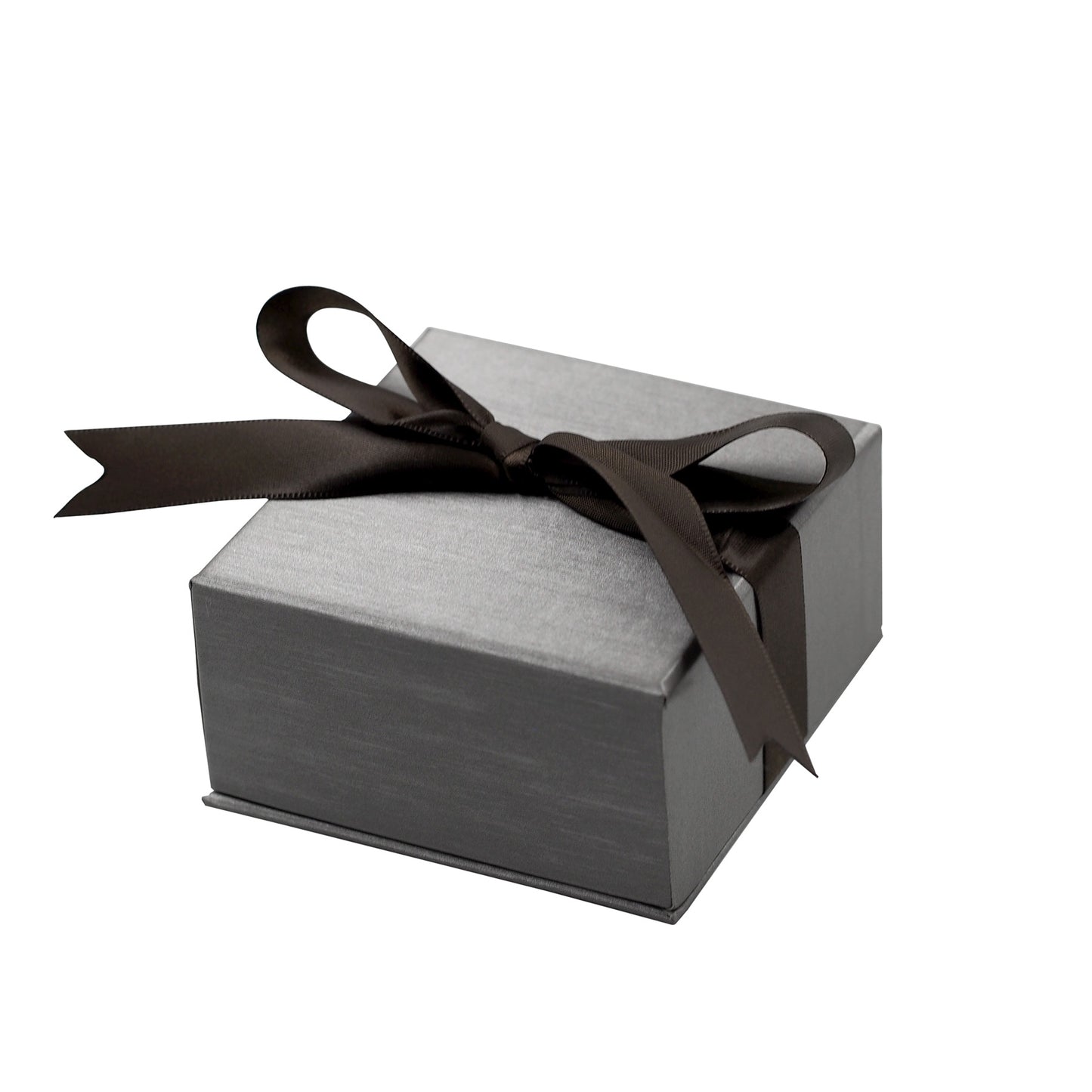 Steel Grey Elegant Ribbon Box with Grey Insert