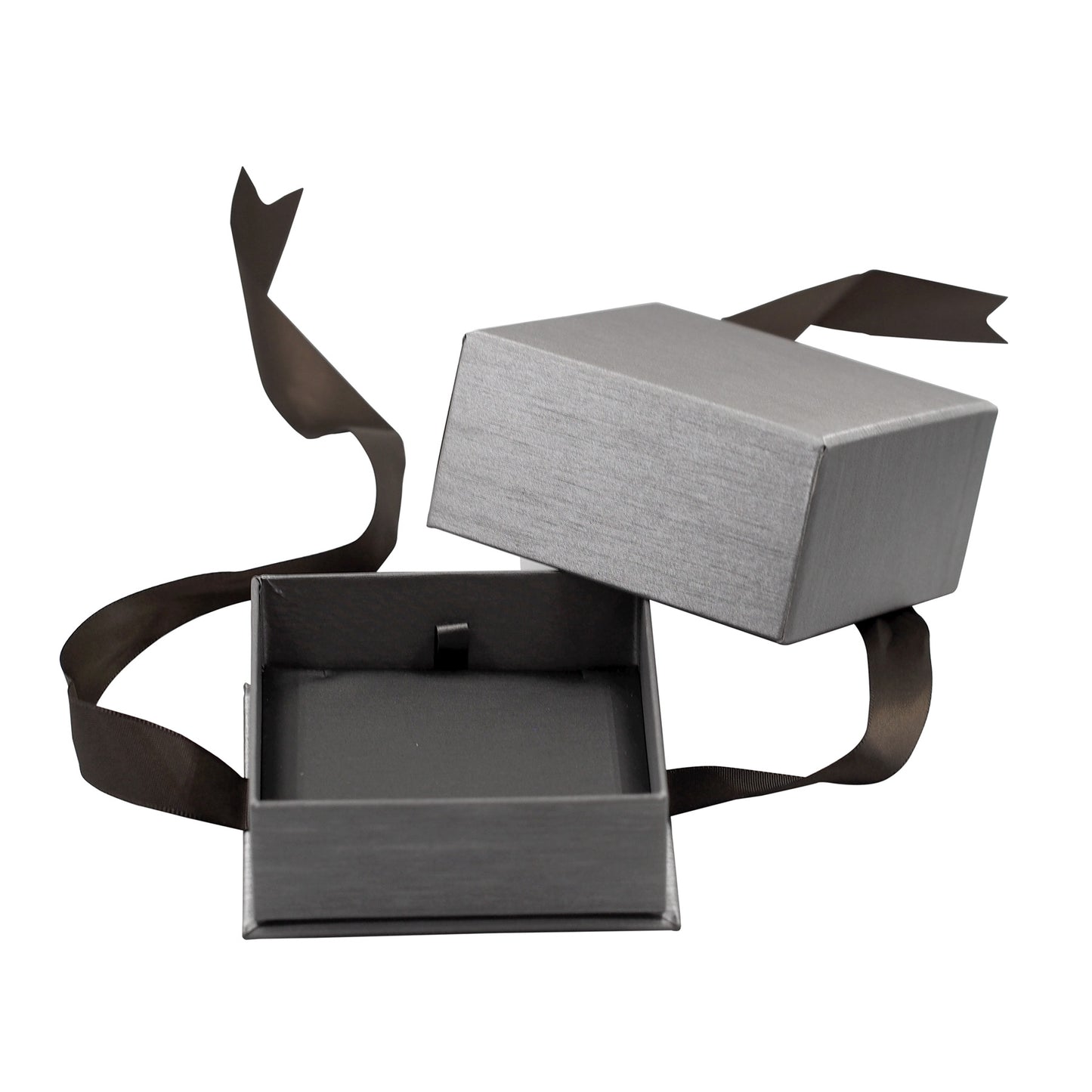 Steel Grey Elegant Ribbon Box with Grey Insert