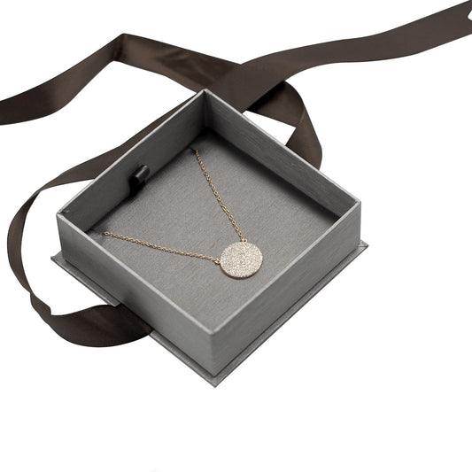 Steel Grey Elegant Ribbon Box with Grey Insert