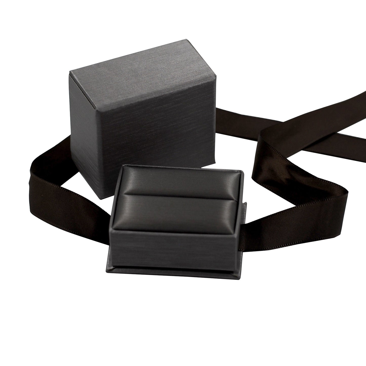 Steel Grey Elegant Ribbon Box with Grey Insert