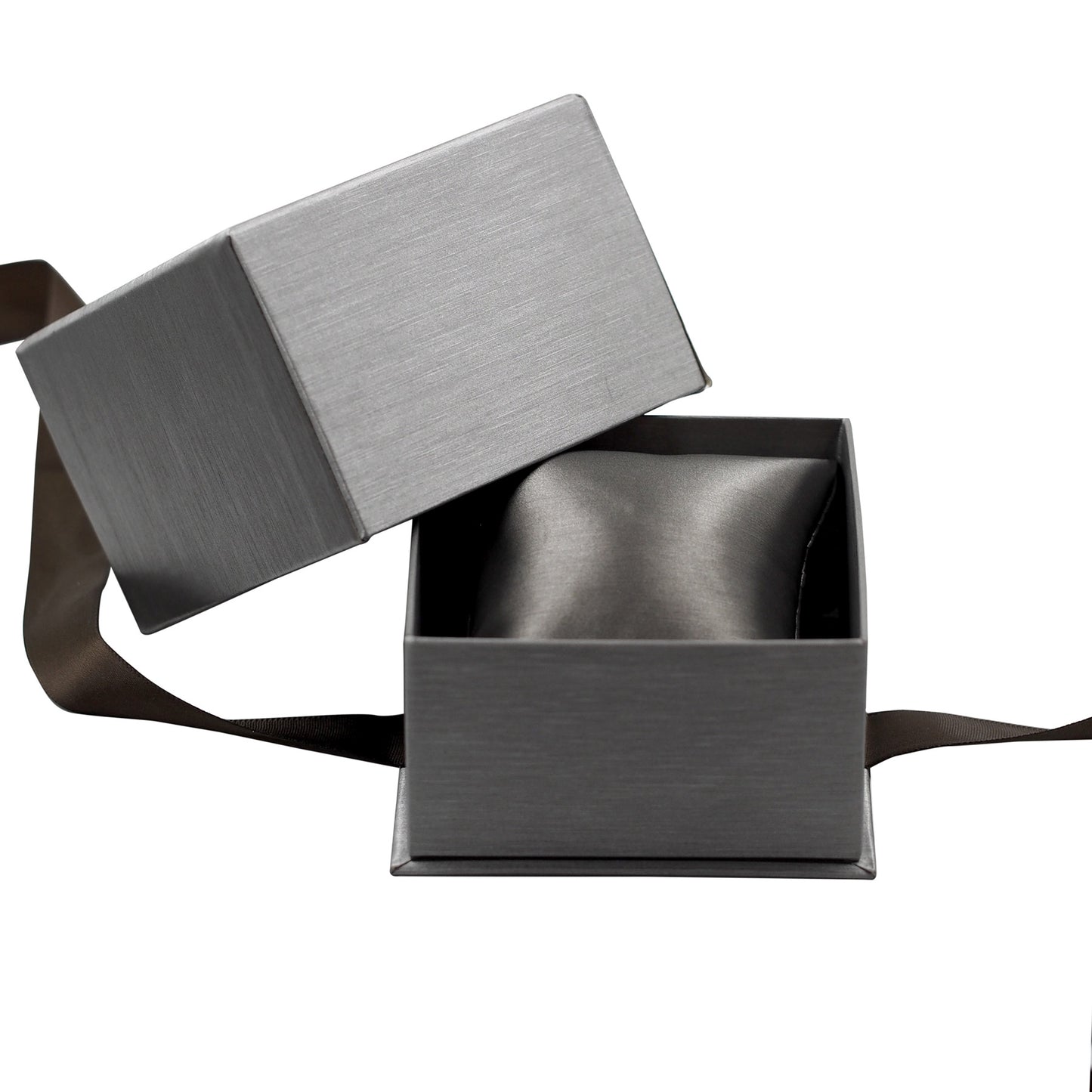 Steel Grey Elegant Ribbon Box with Grey Insert