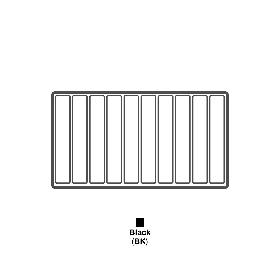 Durable Black Textured Plastic Tray Insert with 10 long compartments