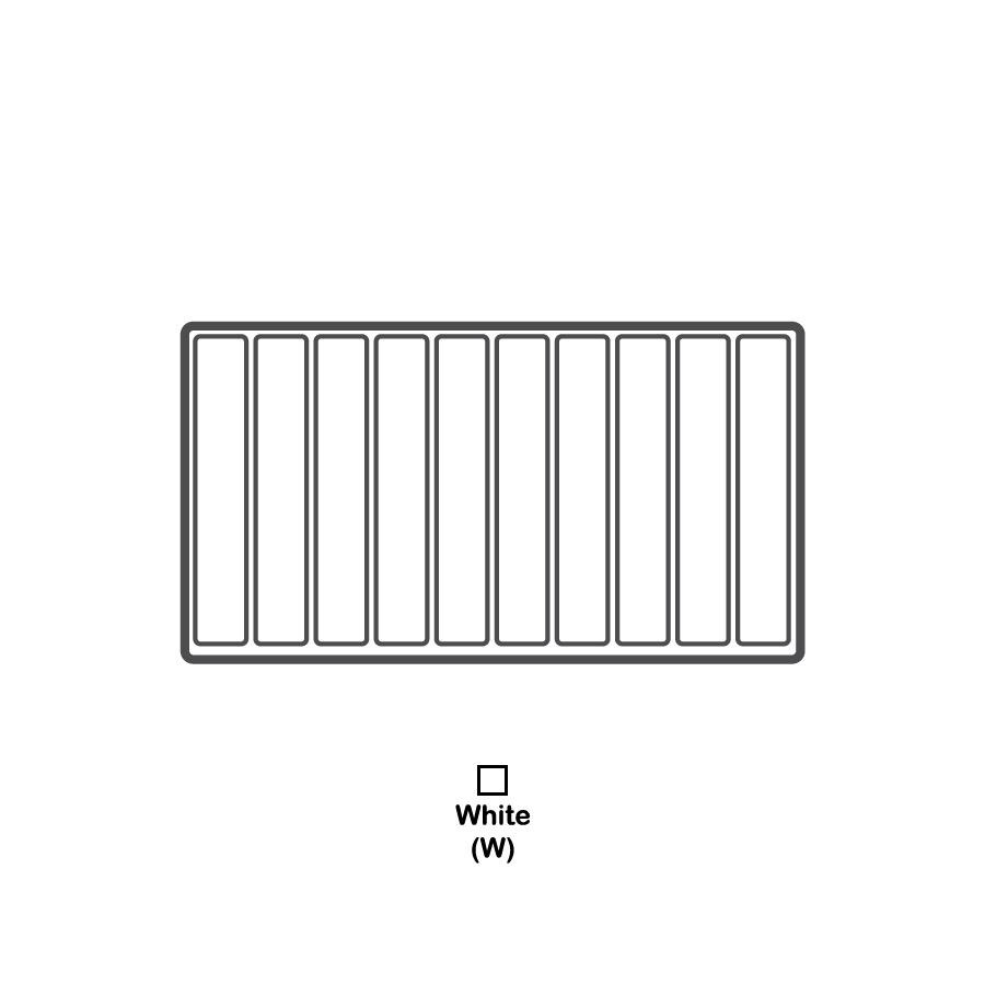 Durable White Textured Plastic Tray Insert with 10 Long Compartments