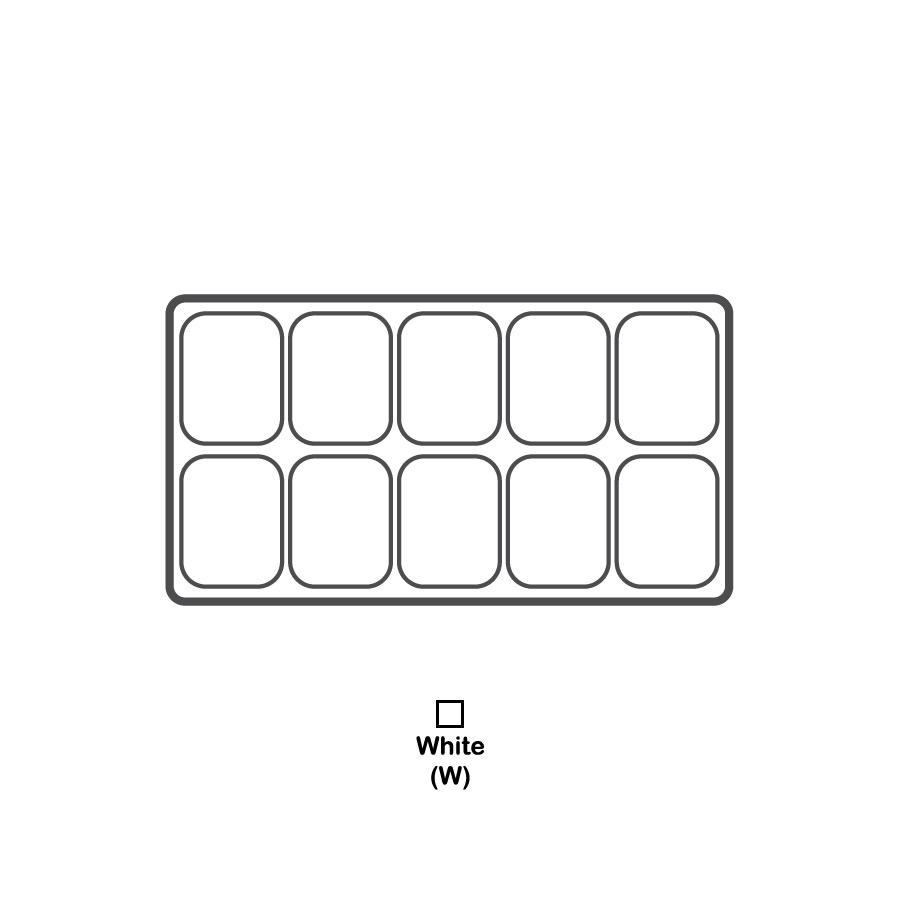 Durable White Textured Plastic Tray Insert with 10 1" deep Compartments