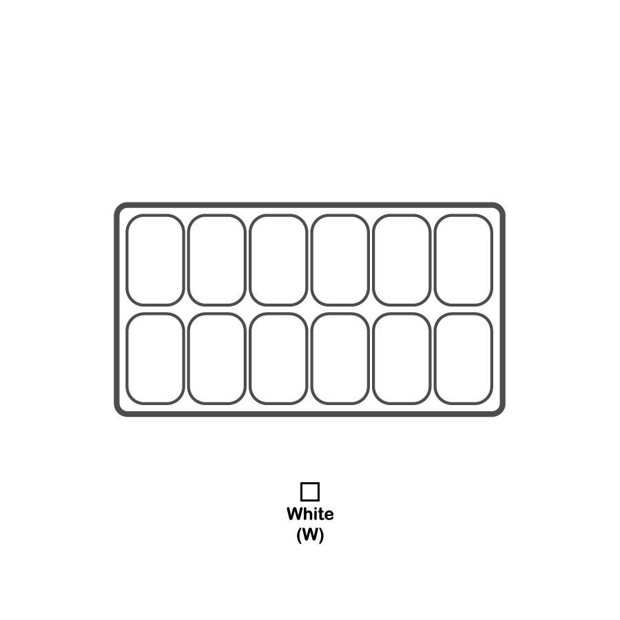 Durable White Textured Plastic Tray Insert with 12 Compartments