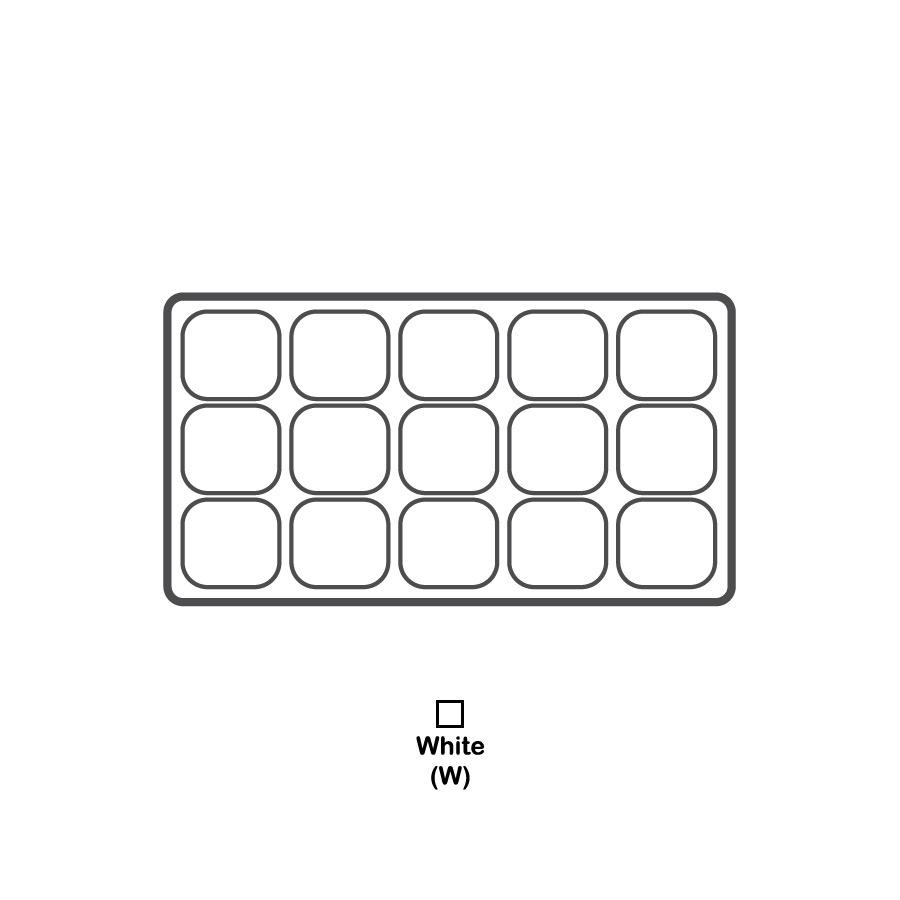 Durable White Textured Plastic Tray Insert with 15 Compartments