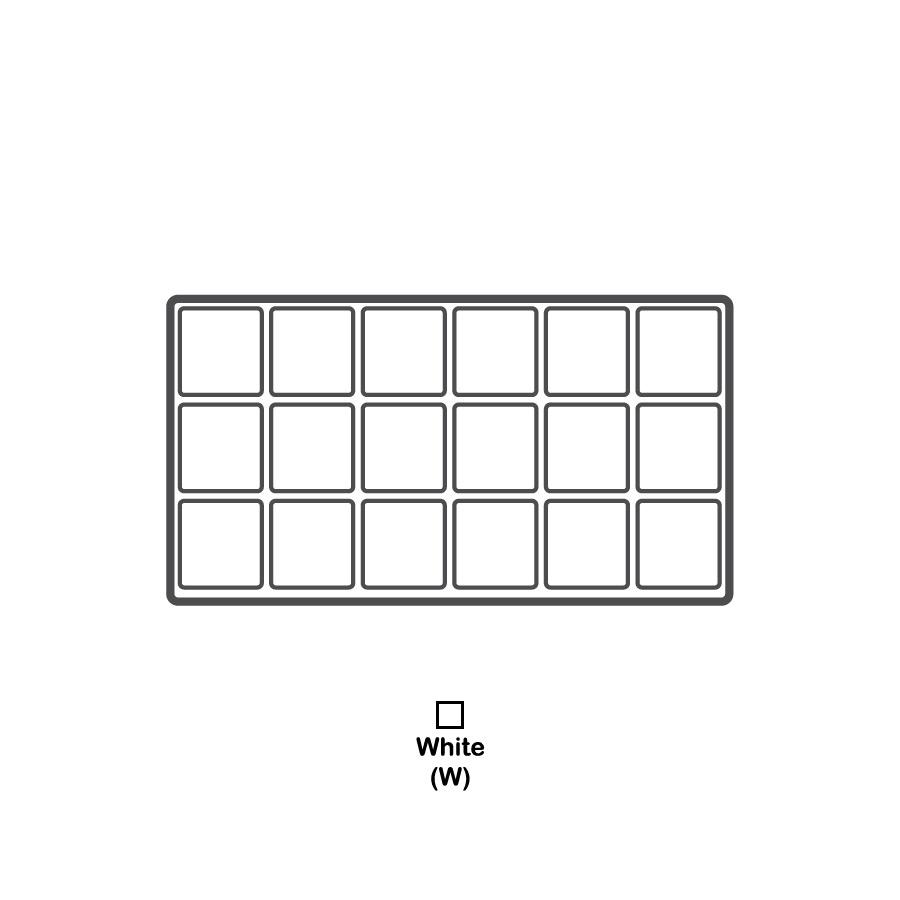 Durable White Textured Plastic Tray Insert with 18 Compartments