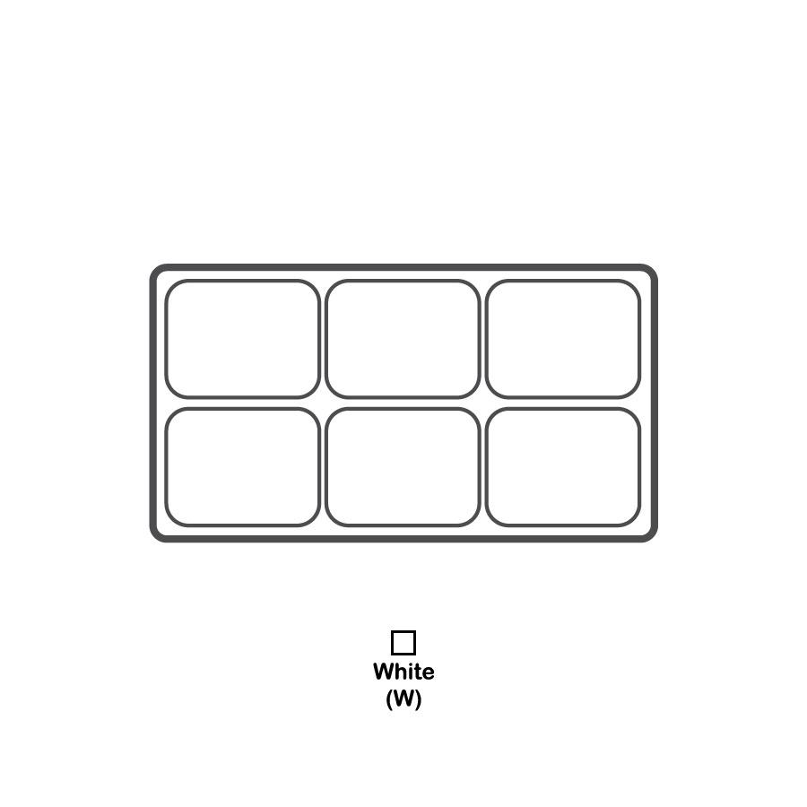 Durable White Textured Plastic Tray Insert with 6 Compartments