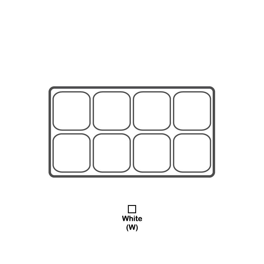 Durable White Textured Plastic Tray Insert with 8 Compartments