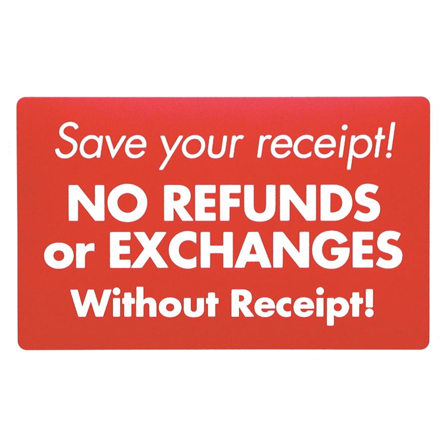 Plastic "Save your receipt" Store Message Sign 11"W x 7"L