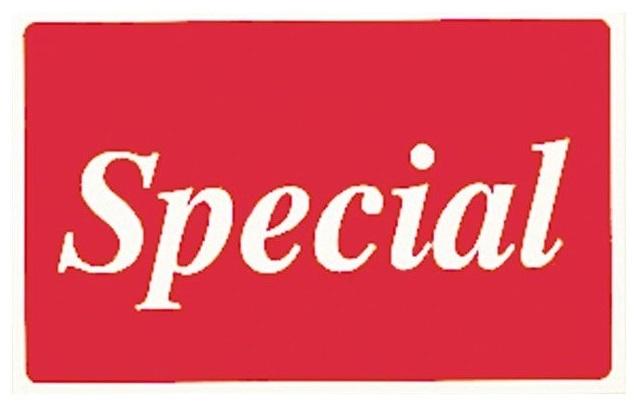 Plastic "Special" Store Message Sign 11"W x 7"L