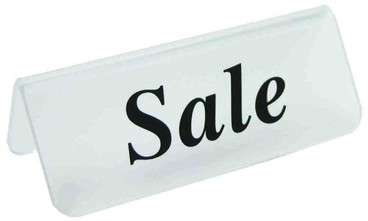 Frosted Acrylic Black "Sale" Print Showcase/Showroom Sign - 3" x 1 1/4"H