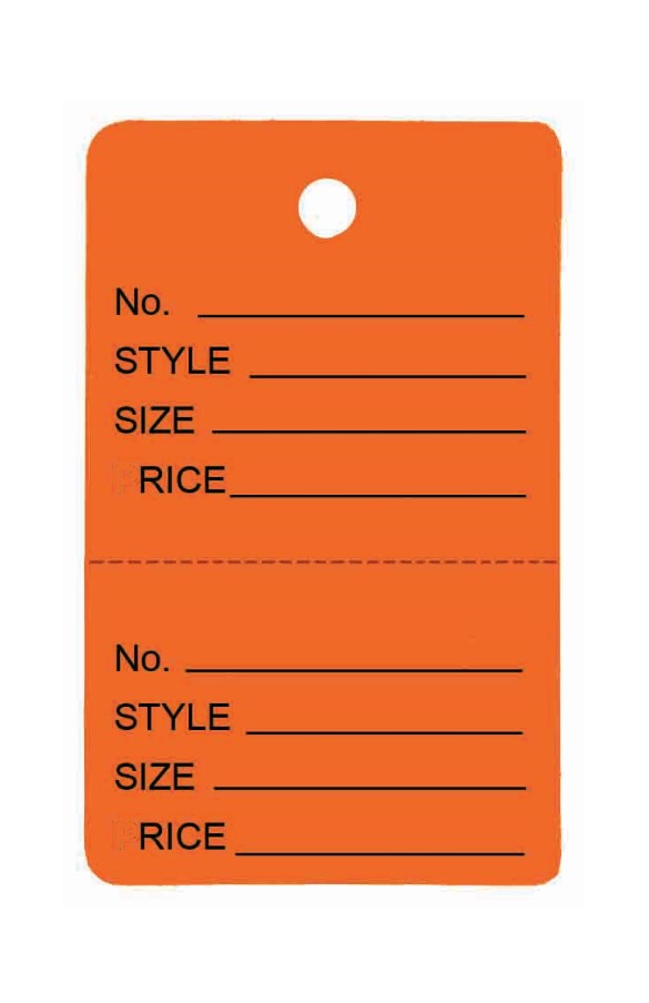 Small Gray Coupon Merchandise Tag With String and Perforation