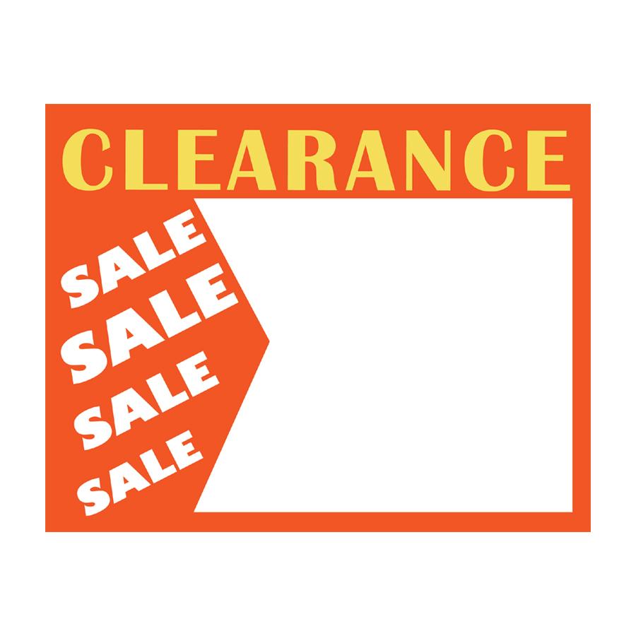 Large Paper "Clearance Sale Sale" Store Message Signs (50Pcs/Pack)- 7"W x 5 1/2"L