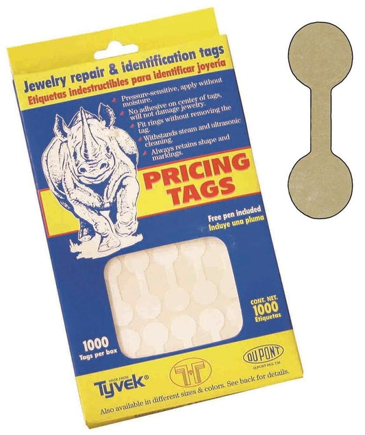 Original Gold Dumbell Adhesive Tear-Proof Tags (1000pcs/Box)