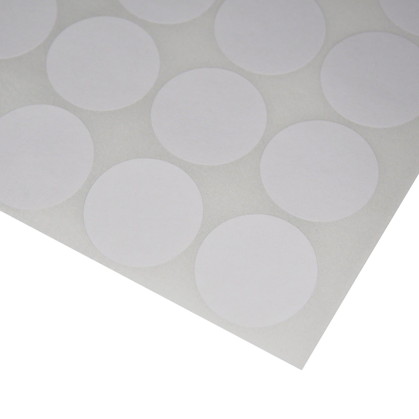 Corner of the sheet of Circle Self Adhesive Plain Labels- 1020 Labels (3/4" Dia.)