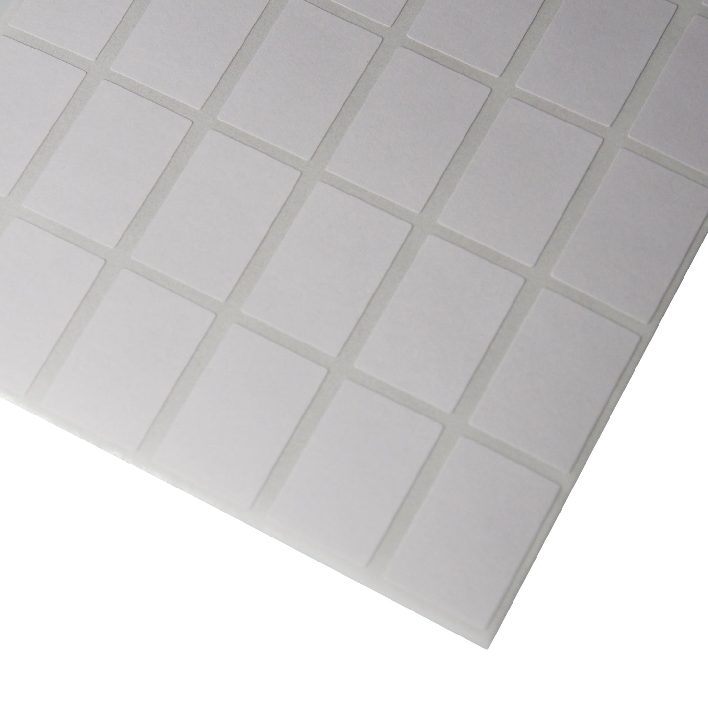 Corner of the sheet of Rectangular Self Adhesive Plain Label - 1008 Labels (1/2" x 3/4")