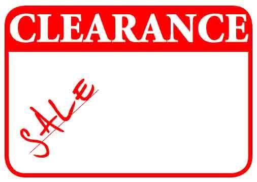 1 5/8" x 1 1/8"H Self Adhesive Pre-Printed "CLEARANCE Sale" Labels (500 labels)