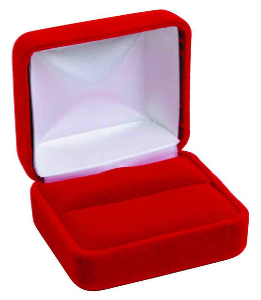 Classic Red Velvet Double Ring Gift Box