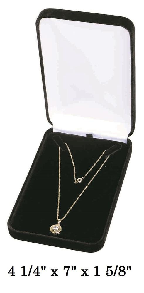 Elegant Black Velvet Necklace Gift Box