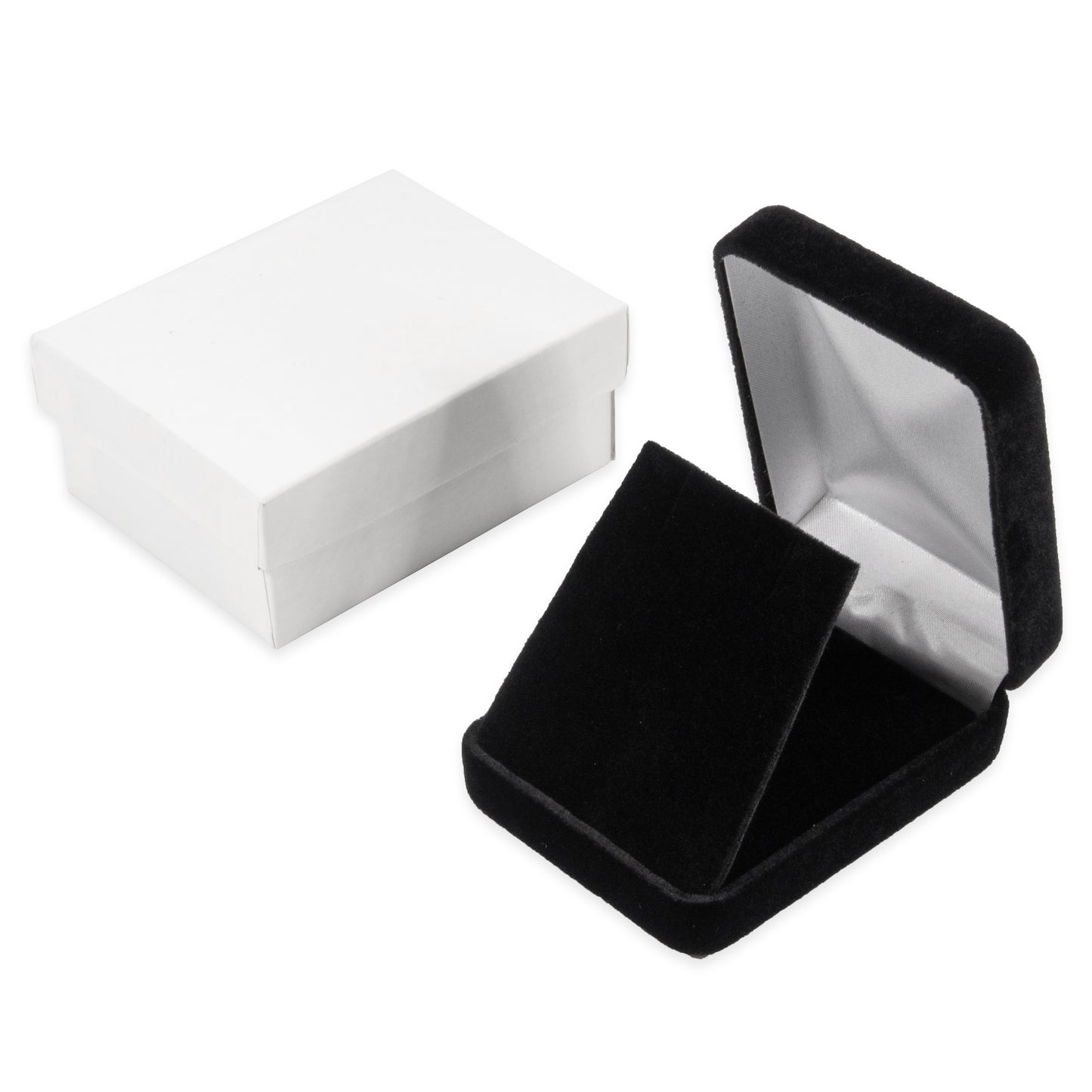 Classic Black Velvet Pendant/Earring (Flap)Jewelry Gift Box