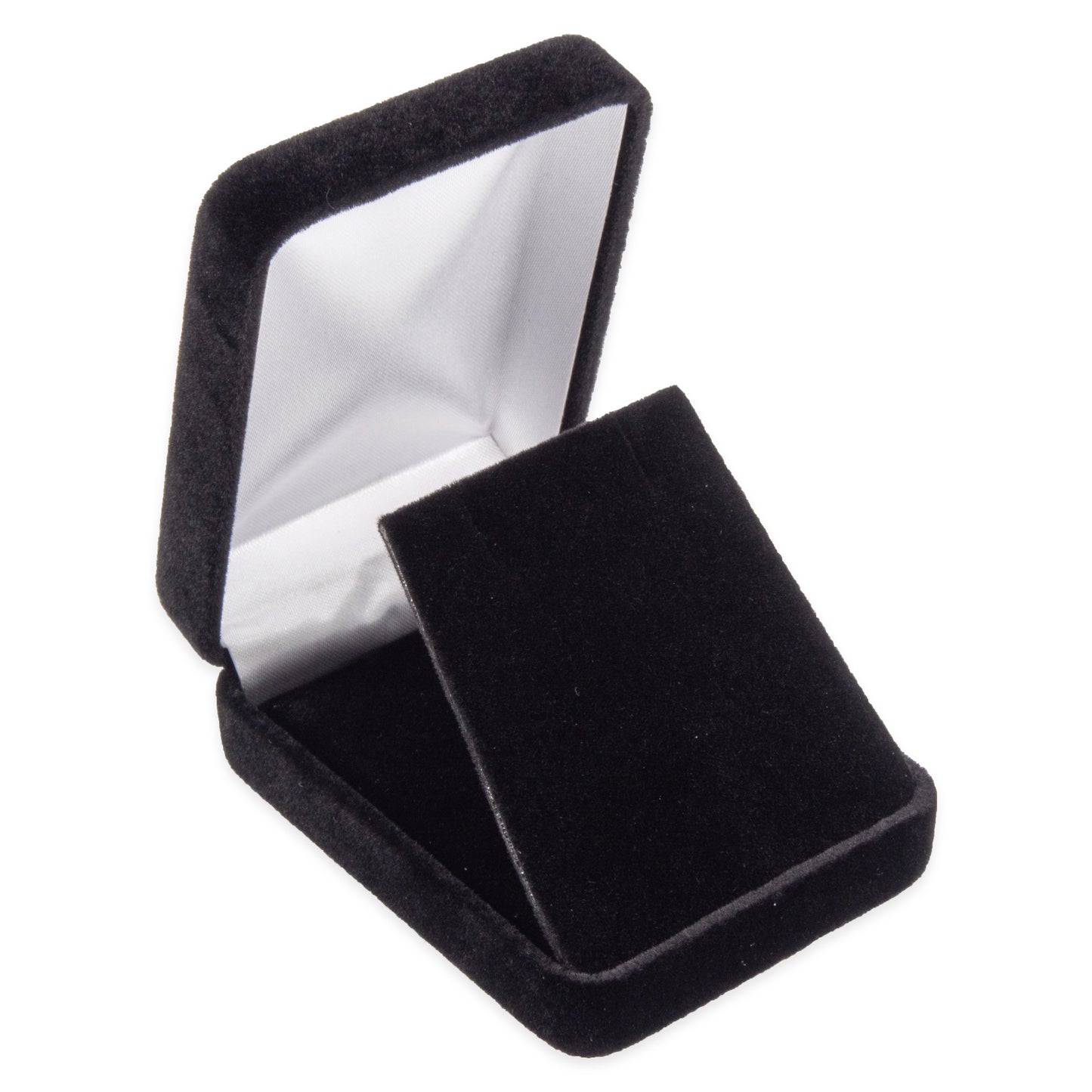 Classic Black Velvet Pendant/Earring (Flap)Jewelry Gift Box