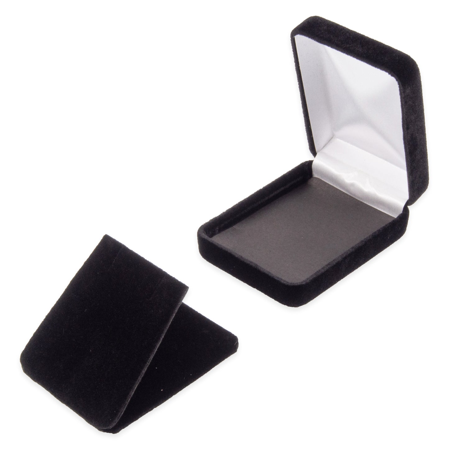 Classic Black Velvet Pendant/Earring (Flap)Jewelry Gift Box