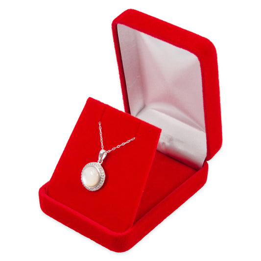 Classic Red Velvet Pendant/Earring (Flap)Jewelry Gift Box